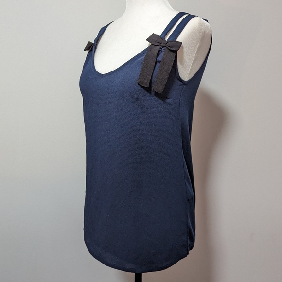 NAF NAF Flowy Double Strap Bow Sleeveless Top - Picture 2 of 12